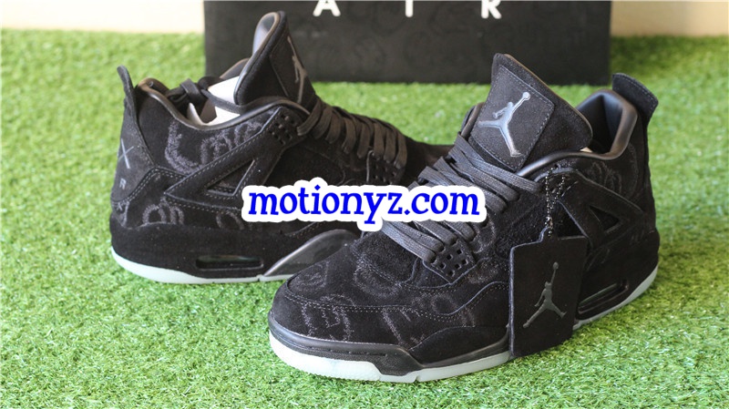 Authentic Kaws x Air Jordan 4 Cool Black